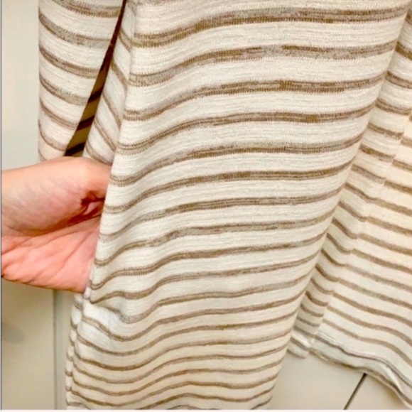 Open Front Striped Sweater Cardigan Medium Tan & Cream A New Day NEW FIRM PRICE! - Picture 3 of 4